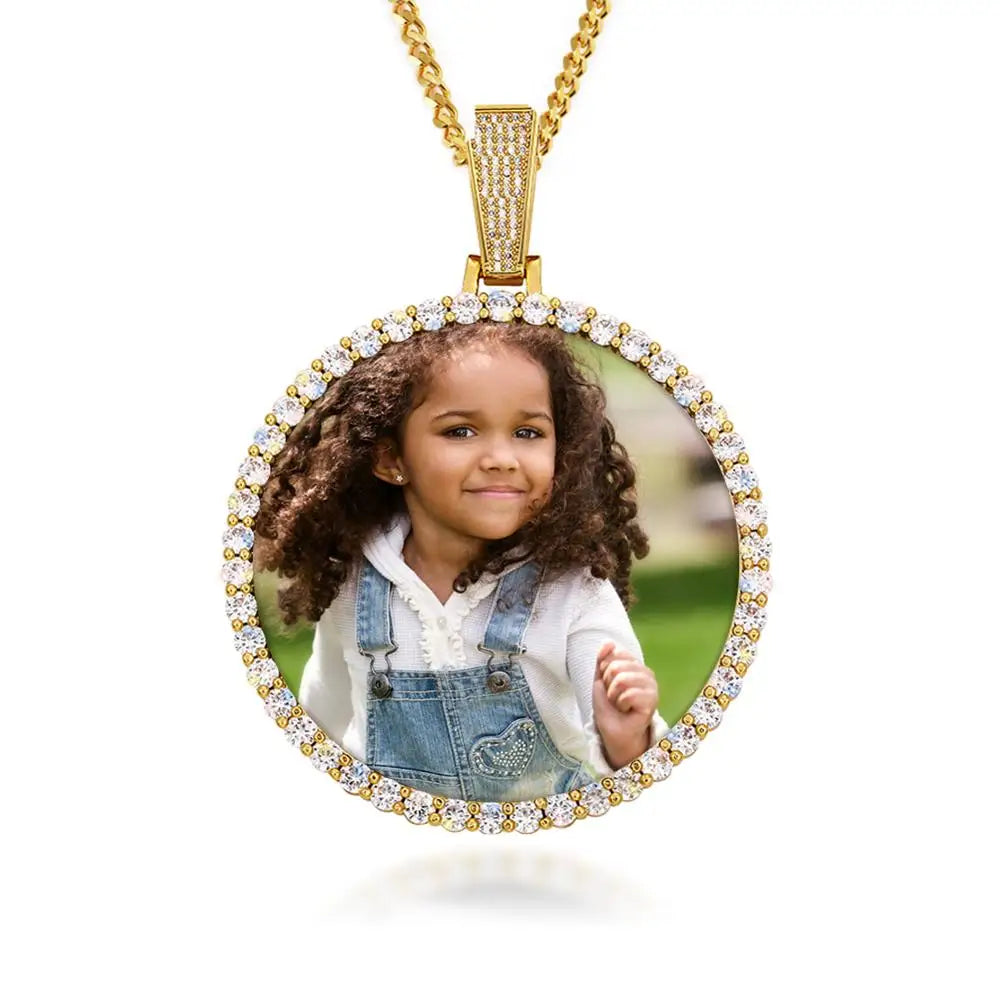 Miami Ice Vvs1 Custom Photo Pendant - White Gold