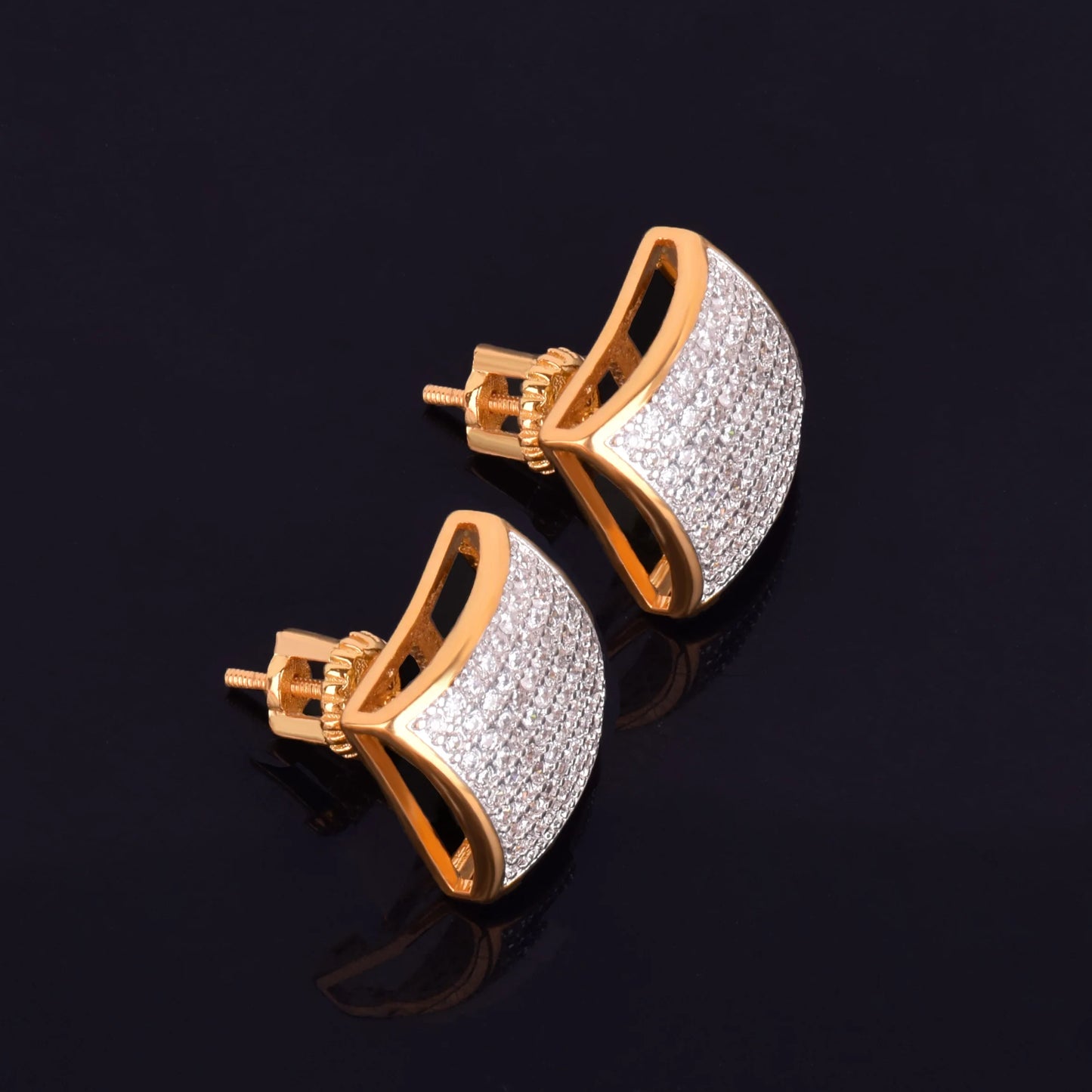 Miami Ice 12mm Umbrella Iced Out Stud Earrings