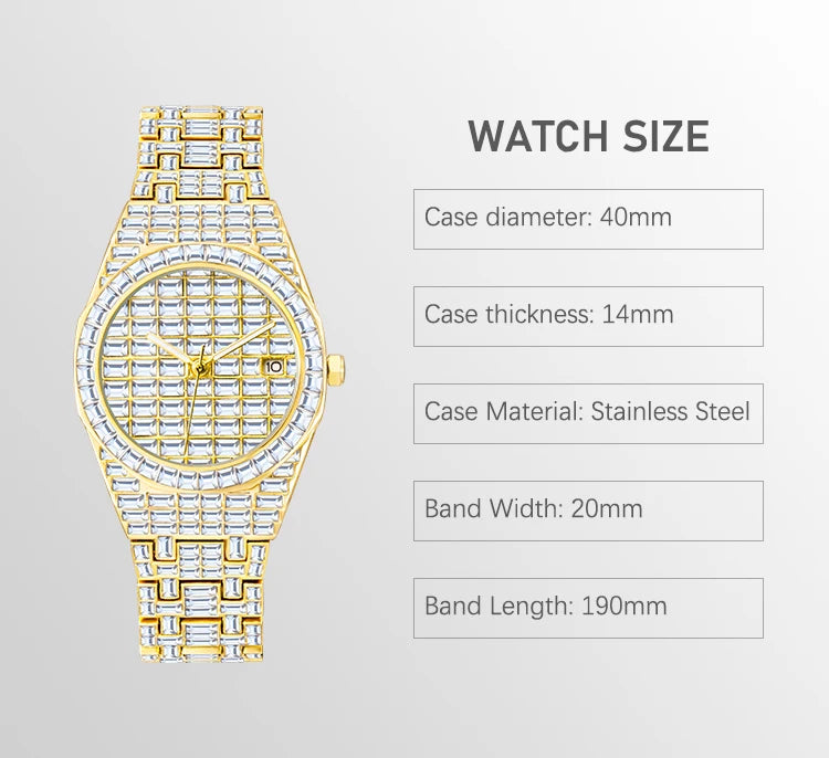 Miami Ice Royale Baguette Watch