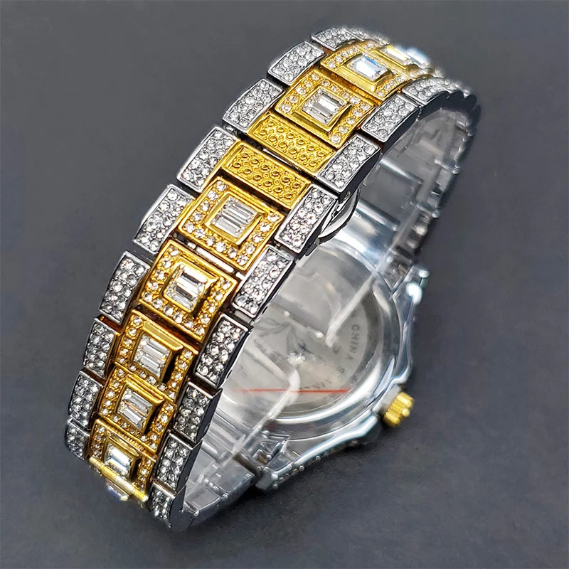 Miami Ice Men's Luxury Iced Out Watch & Bracelet Set