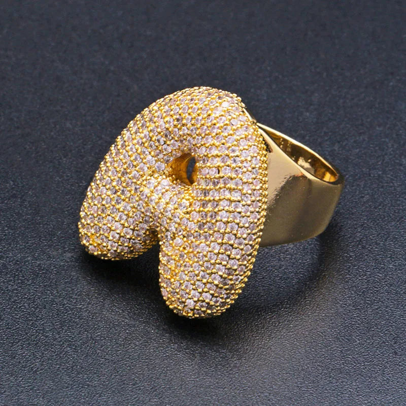 Miami Ice A-Z Initial Custom Letter Iced Out Ring