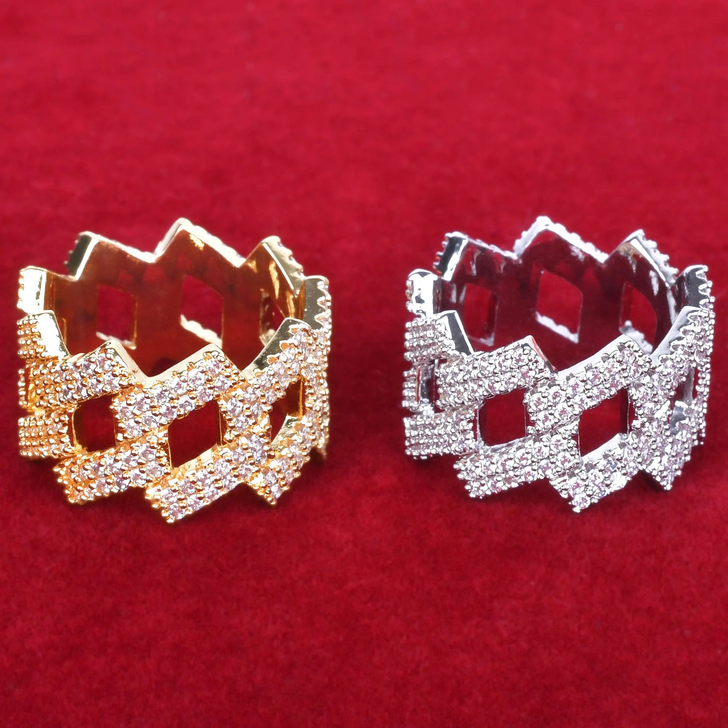 Miami Ice Crown Miami Cuban Link Iced Out Ring