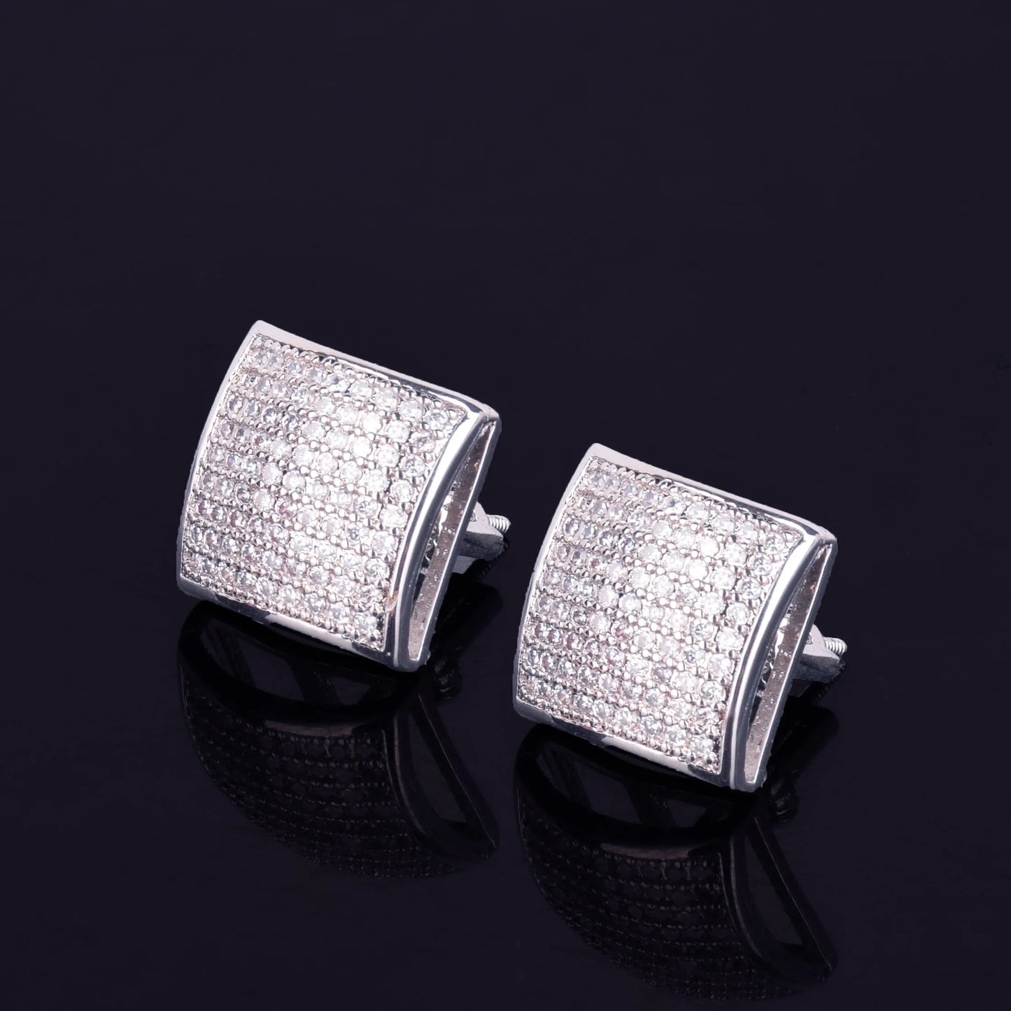 Miami Ice 12mm Umbrella Iced Out Stud Earrings