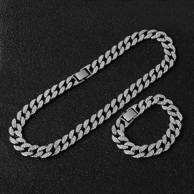 Miami Ice 14mm Cuban Link Chain - White Gold