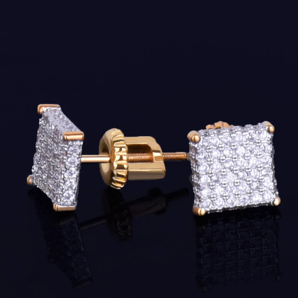 Miami Ice 8MM Tennis Iced Out Stud Earrings