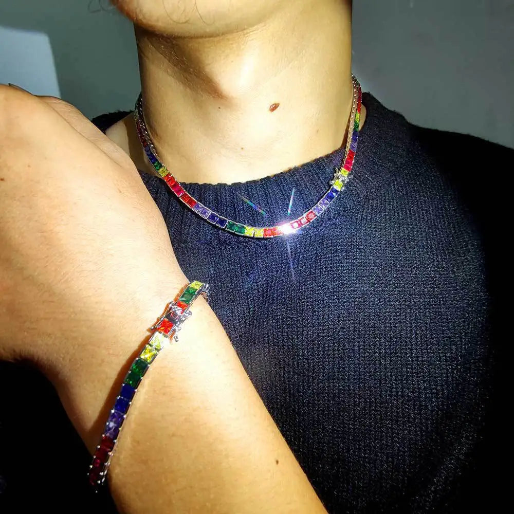Miami Ice 22mm Gemstone Cuban Chain & Bracelets