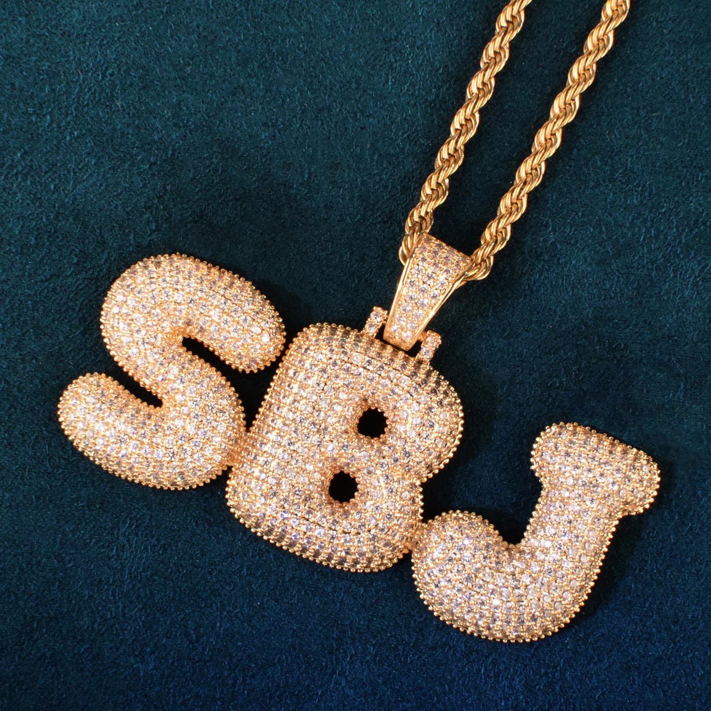 Miami Ice Vvs1 Drippy Bubble Custom Pendant- Gold