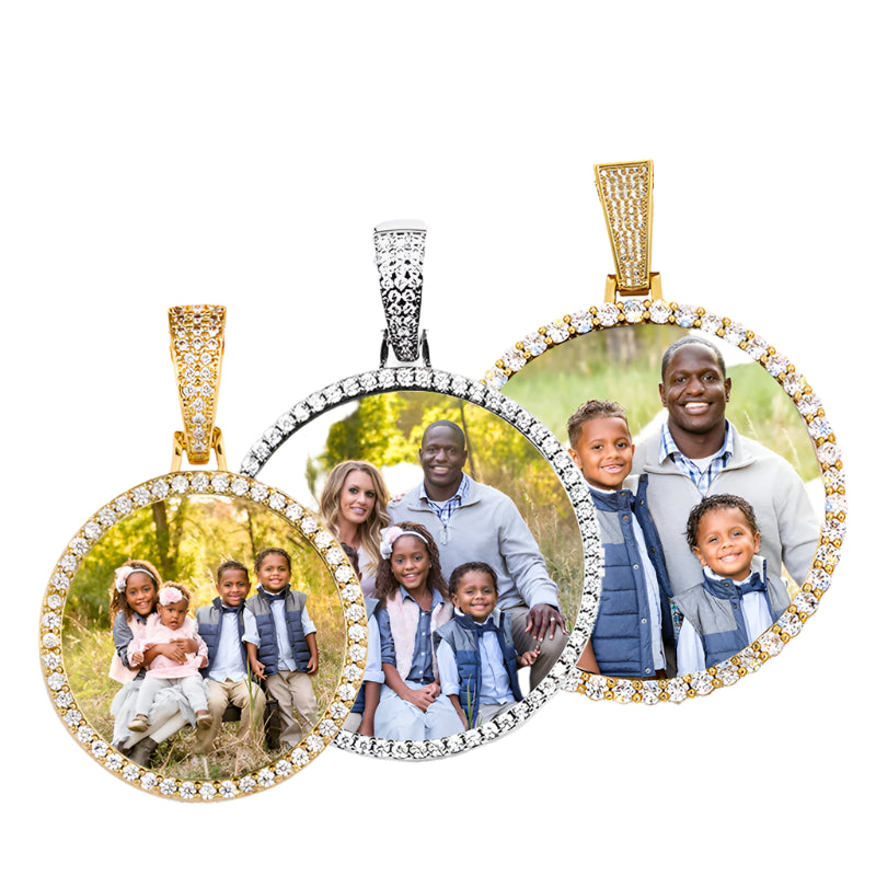 Miami Ice Vvs1 Custom Photo Pendant - White Gold