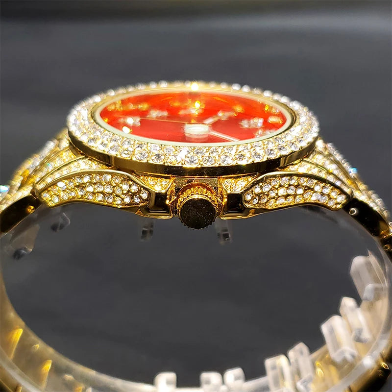 Miami Ice Men's Luxury Iced Out Watch & Bracelet Set