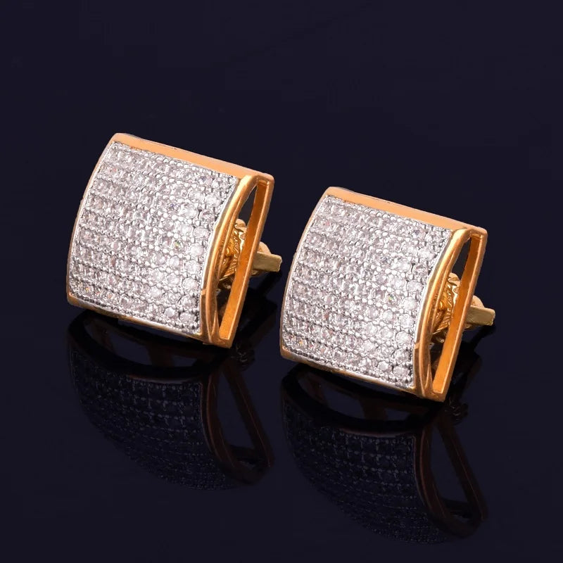 Miami Ice 12mm Umbrella Iced Out Stud Earrings