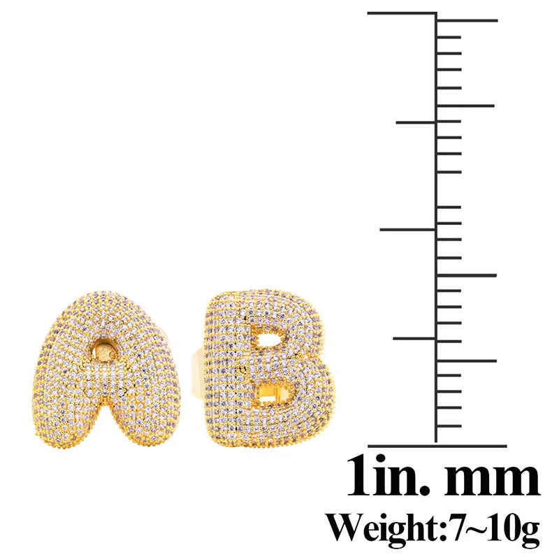 Miami Ice A-Z Initial Custom Letter Iced Out Ring