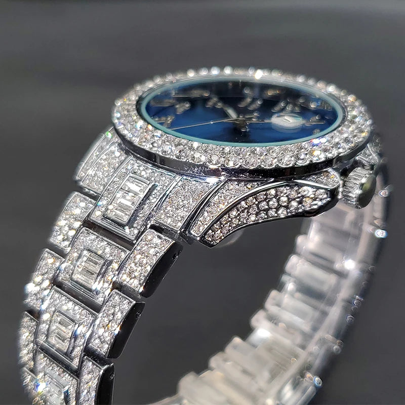 Miami Ice Men's Luxury Iced Out Watch & Bracelet Set