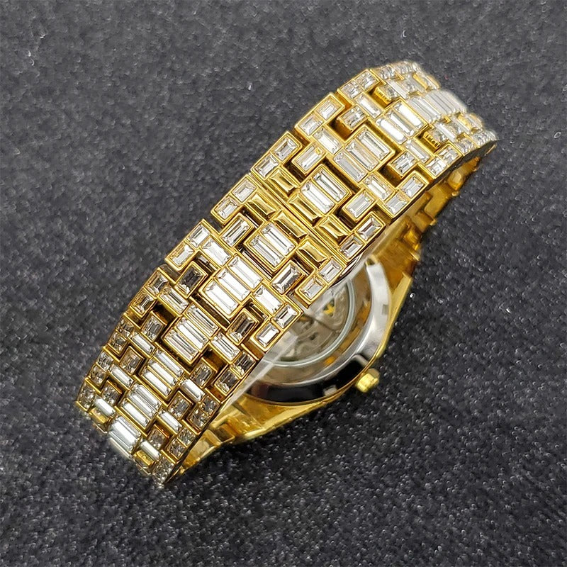 Miami Ice Marquis Skeleton Baguette Watch