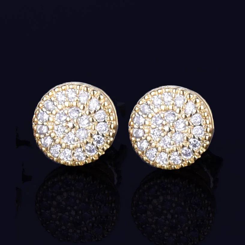 Miami Ice 8MM Round Cut Iced Out Stud Earrings