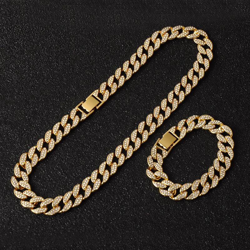 Miami Ice 14mm Cuban Link Chain - White Gold