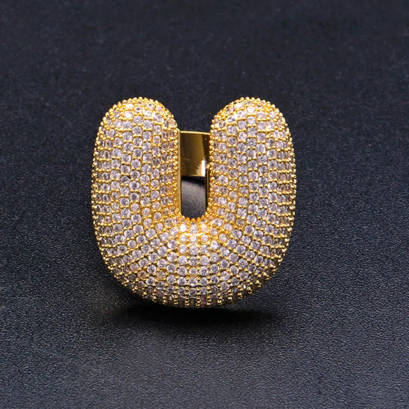 Miami Ice A-Z Initial Custom Letter Iced Out Ring