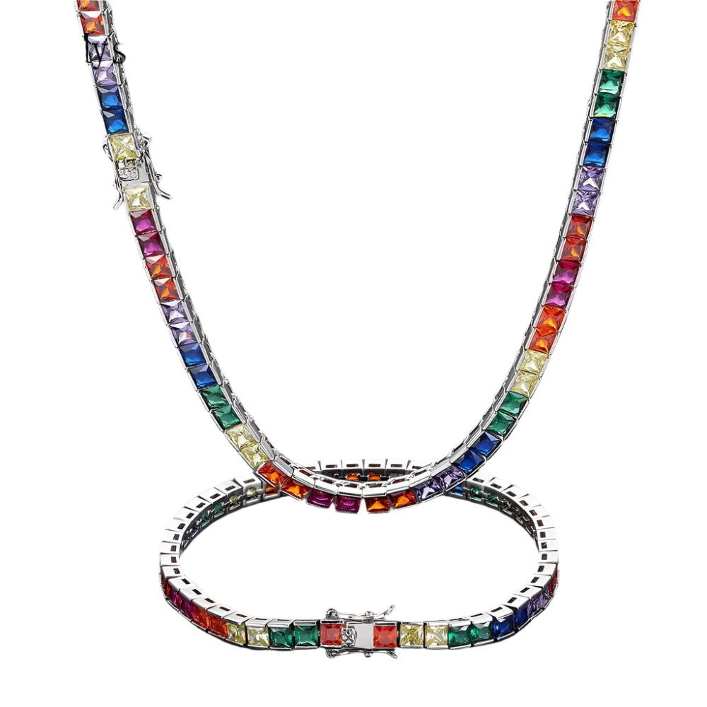 Miami Ice 22mm Gemstone Cuban Chain & Bracelets
