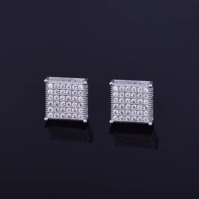 Miami Ice 12mm Micro Paved Iced Out Stud Earrings