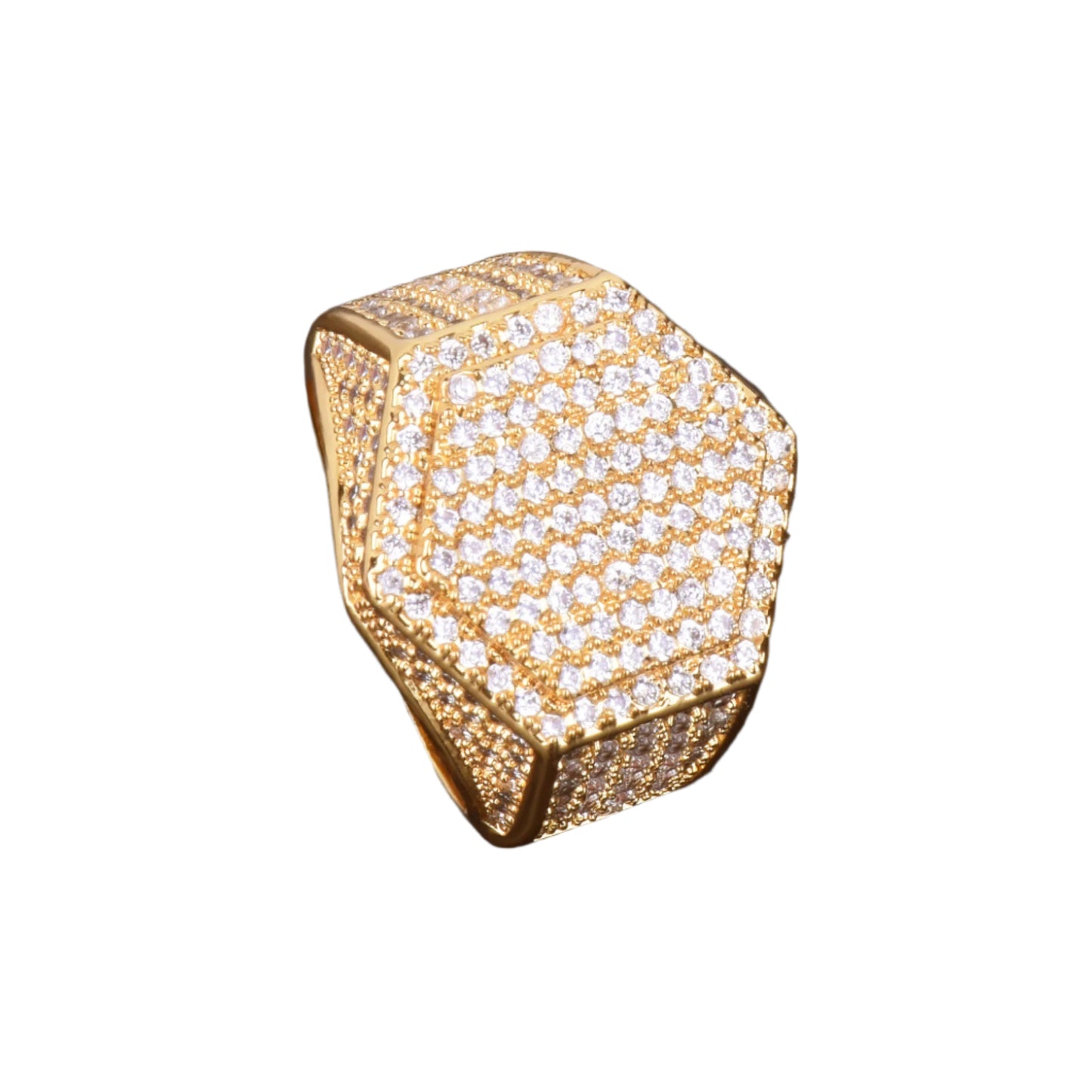 Miami Ice Hexagon Iced Out Ring