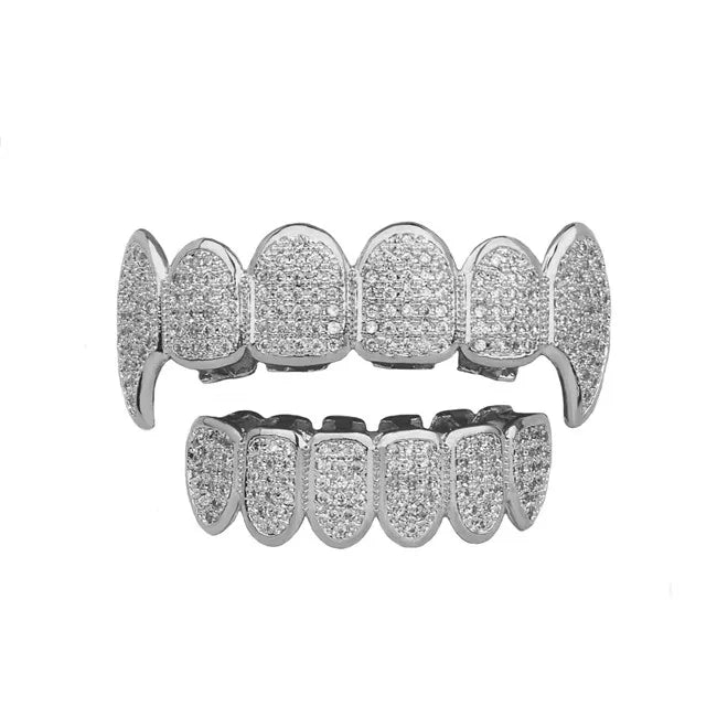 Miami Ice Purple Stones Iced Out Grillz