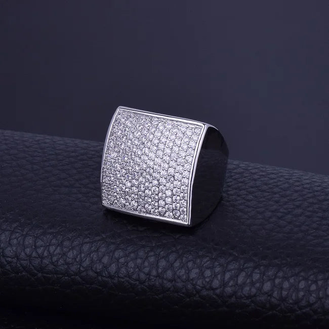 Miami Ice Oval Square Iced Out Ring