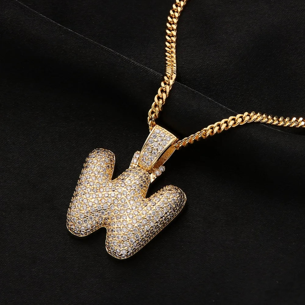 Miami Ice Letter Piece - White Gold