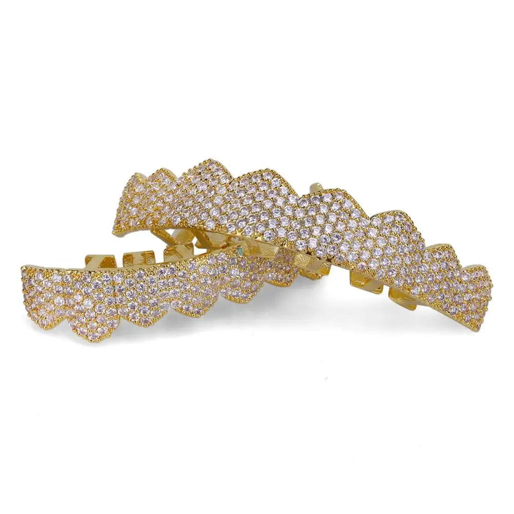 Miami Ice 8 Teeth Fang Mouth Iced Out Grillz