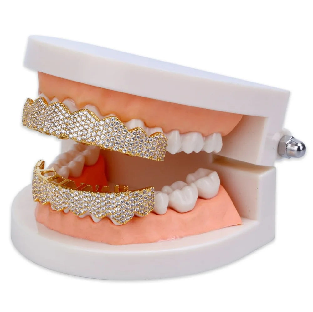 Miami Ice 8 Teeth Fang Mouth Iced Out Grillz