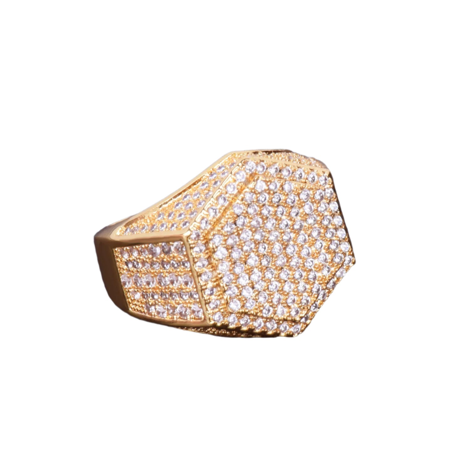Miami Ice Hexagon Iced Out Ring