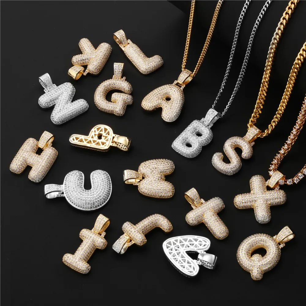 Miami Ice Letter Piece - White Gold