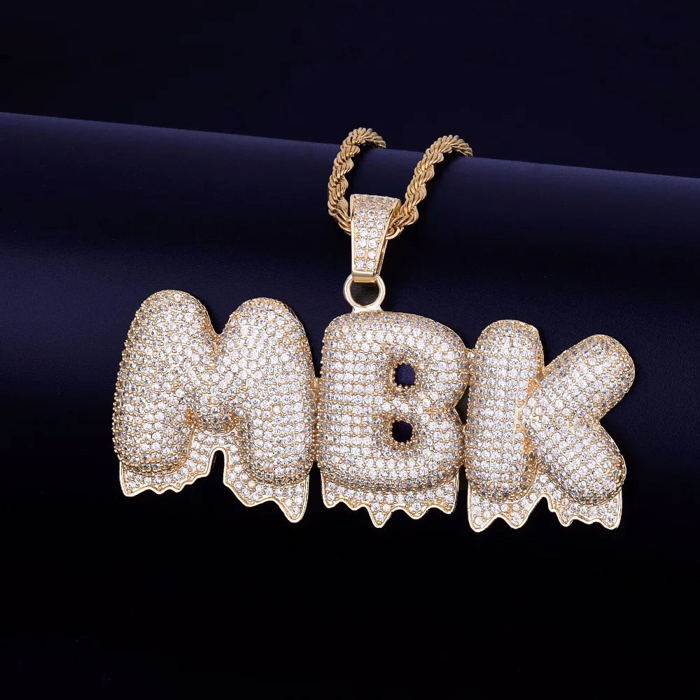 Miami Ice VVS1 Drippy Bubble Custom Pendant - White Gold
