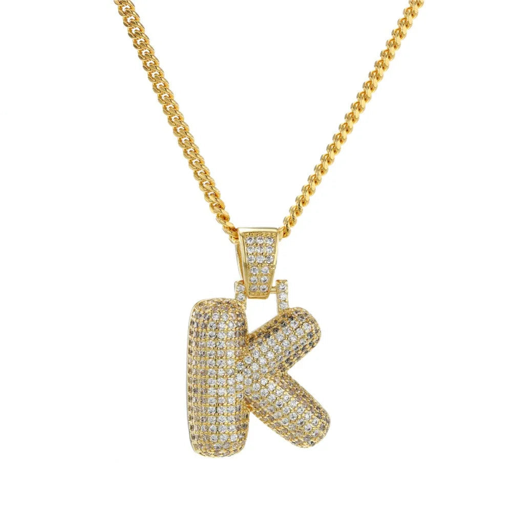Miami Ice Letter Piece - White Gold
