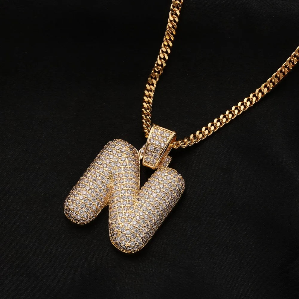 Miami Ice Letter Piece - White Gold