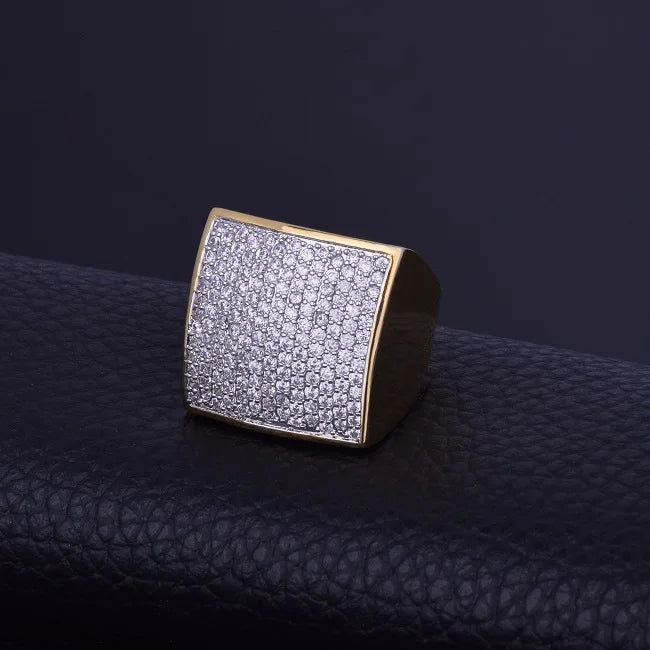 Miami Ice Oval Square Iced Out Ring