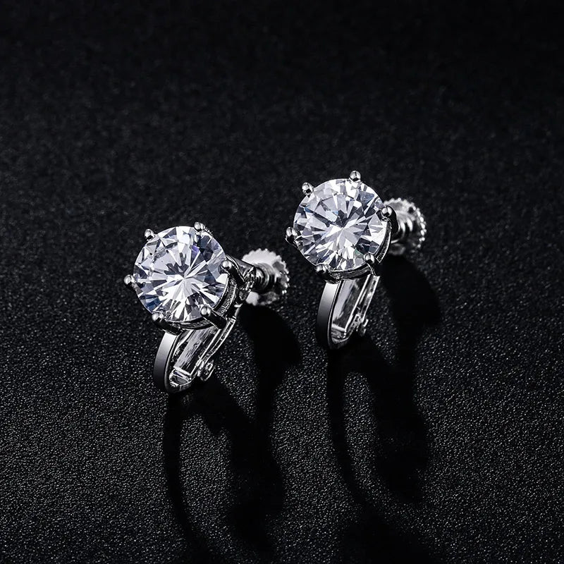 Miami Ice Vvs Round Iced Out Stud Earrings