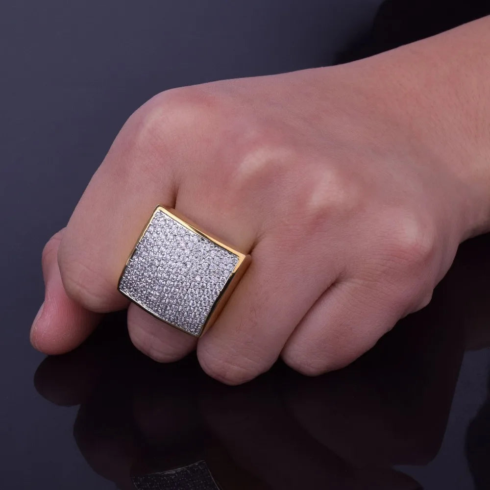 Miami Ice Oval Square Iced Out Ring