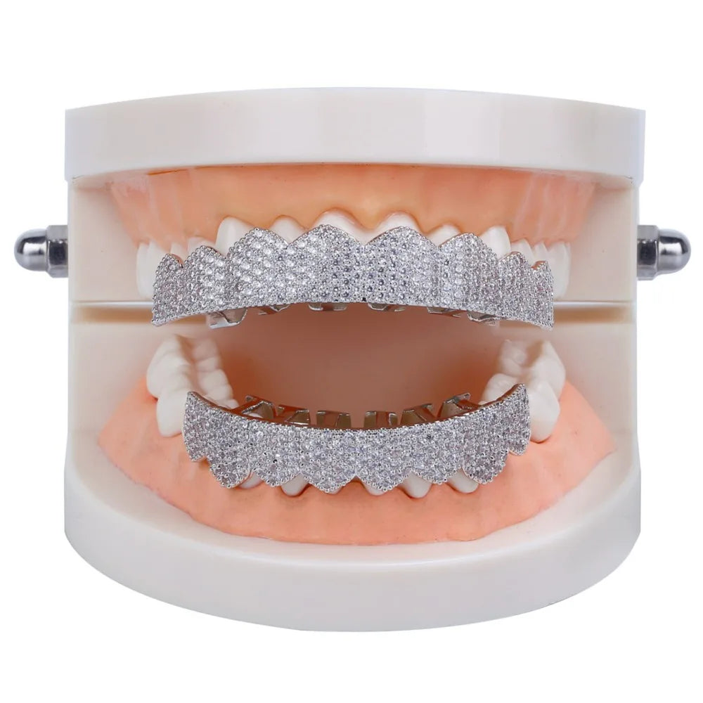 Miami Ice 8 Teeth Fang Mouth Iced Out Grillz
