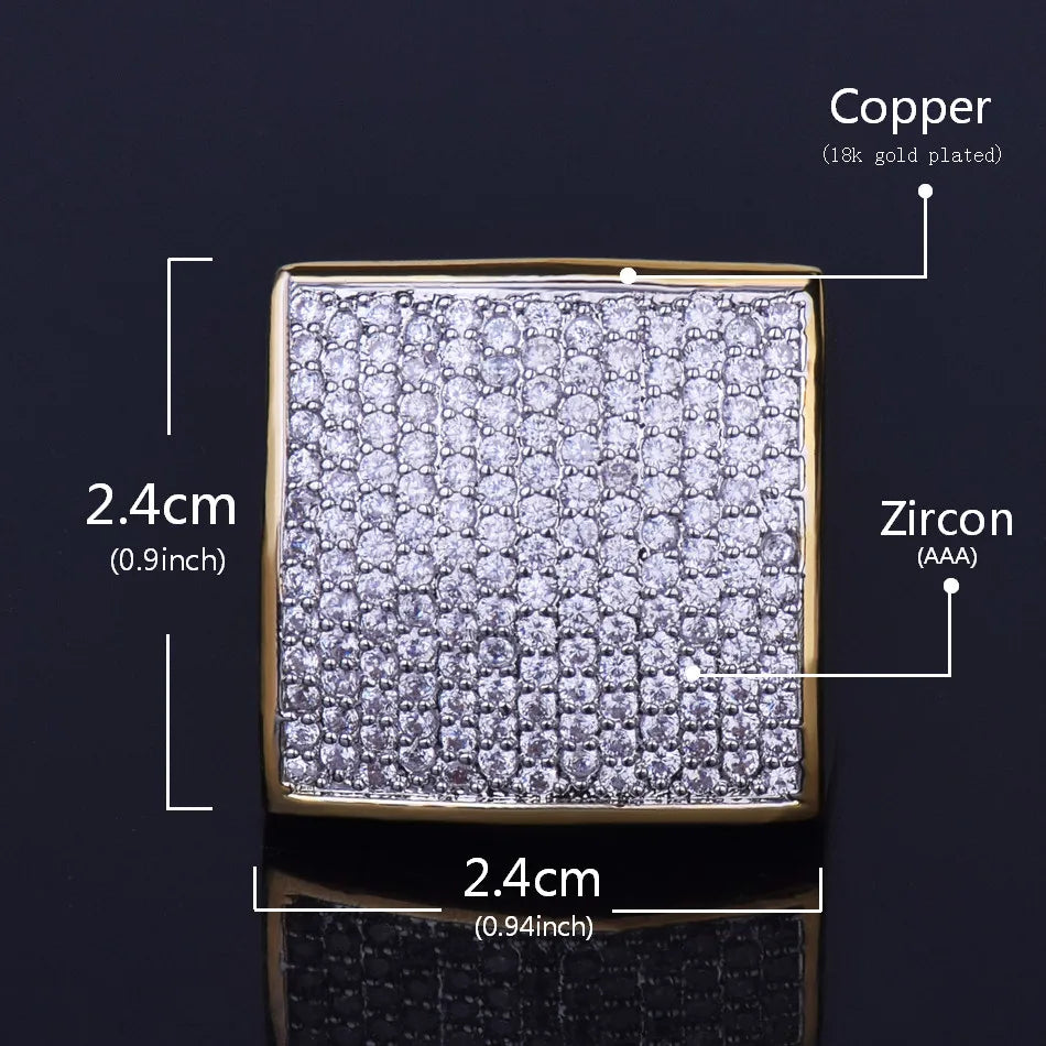 Miami Ice Oval Square Iced Out Ring