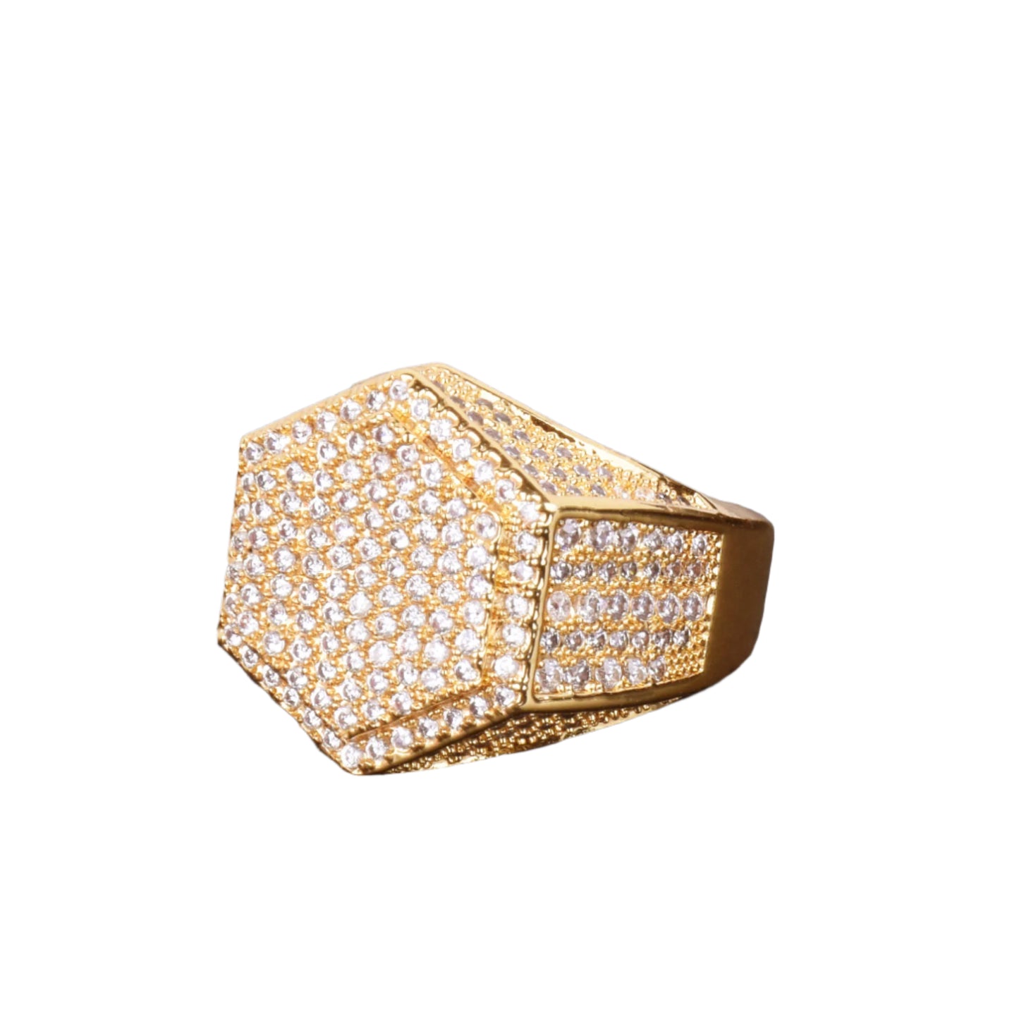 Miami Ice Hexagon Iced Out Ring