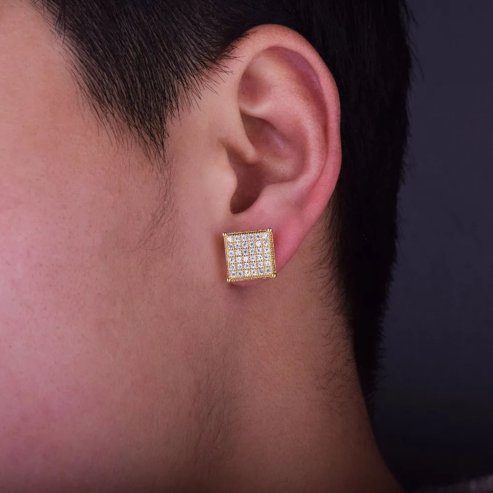 Miami Ice 12mm Micro Paved Iced Out Stud Earrings