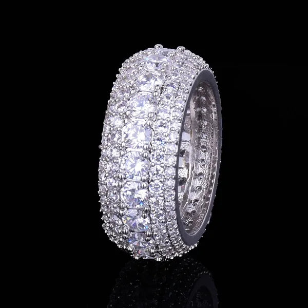 Miami Ice Tennis and Stones Iced Out Ring