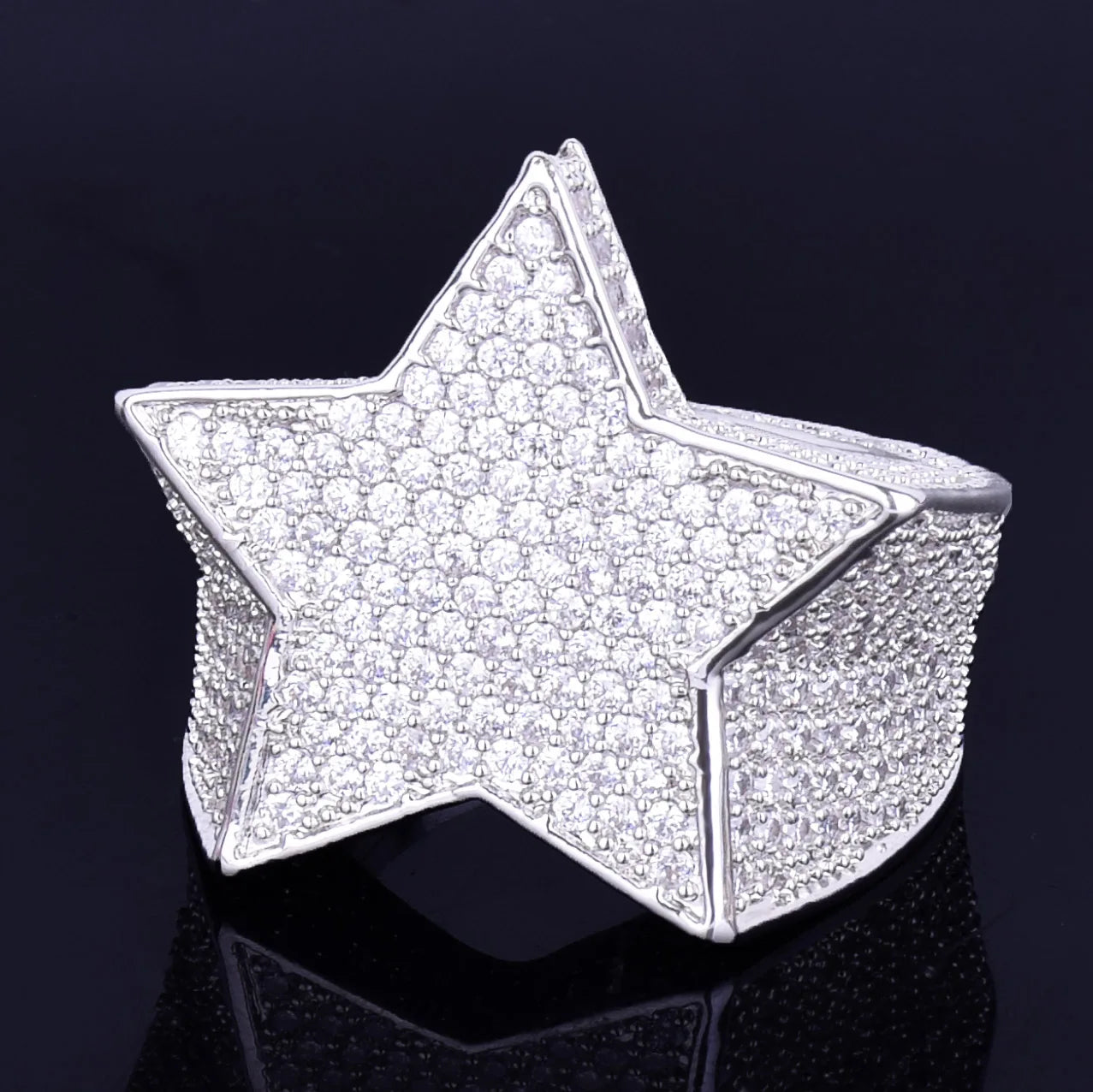 Miami Ice Moissanite Star Ring - Vermeil Gold