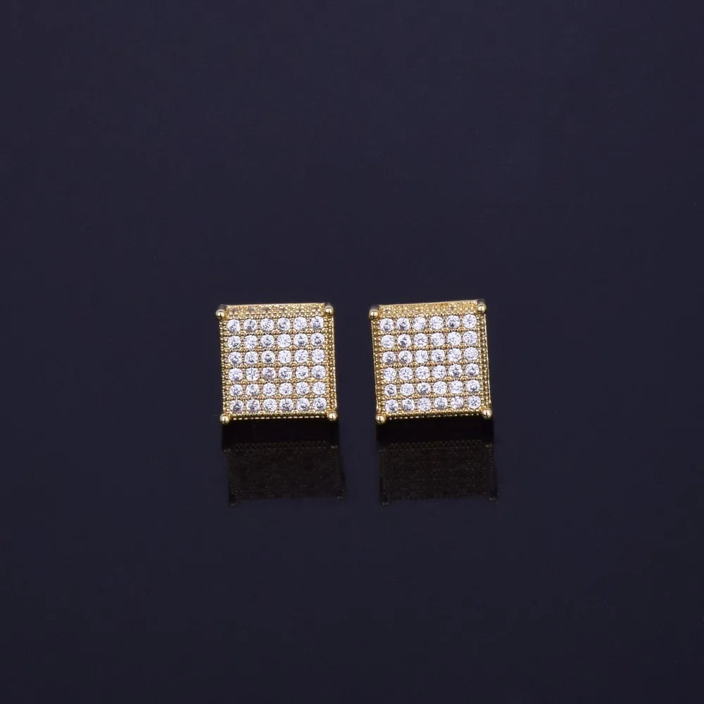 Miami Ice 12mm Micro Paved Iced Out Stud Earrings