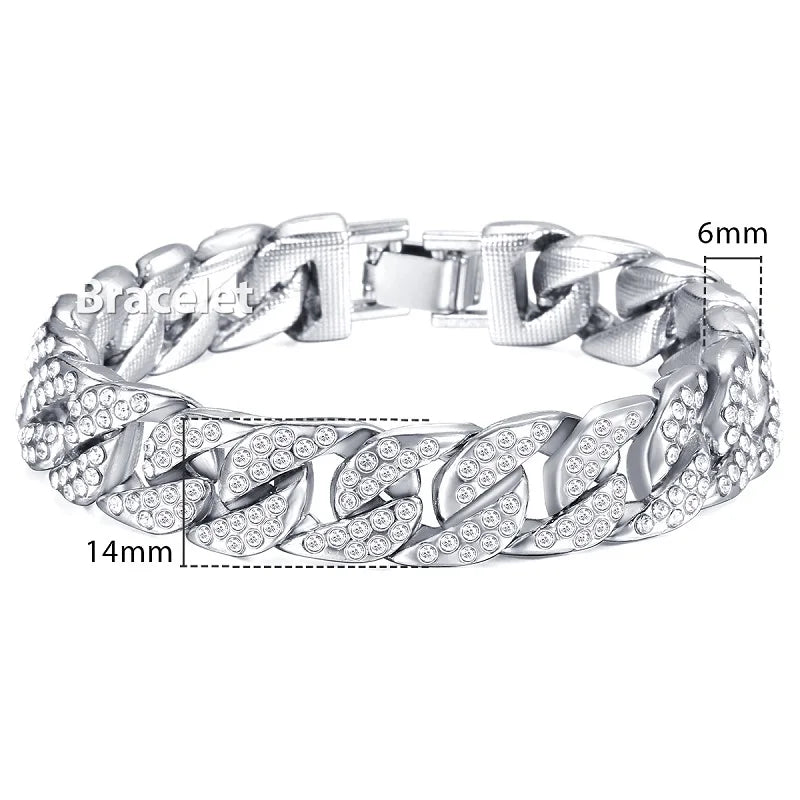 Miami Ice 14MM Iced Out Cuban Link Bracelet