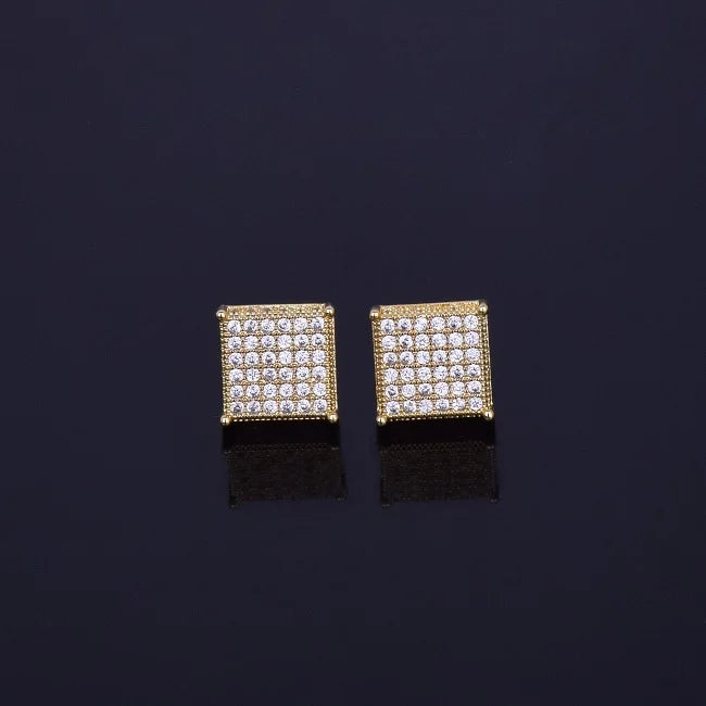 Miami Ice 12mm Micro Paved Iced Out Stud Earrings