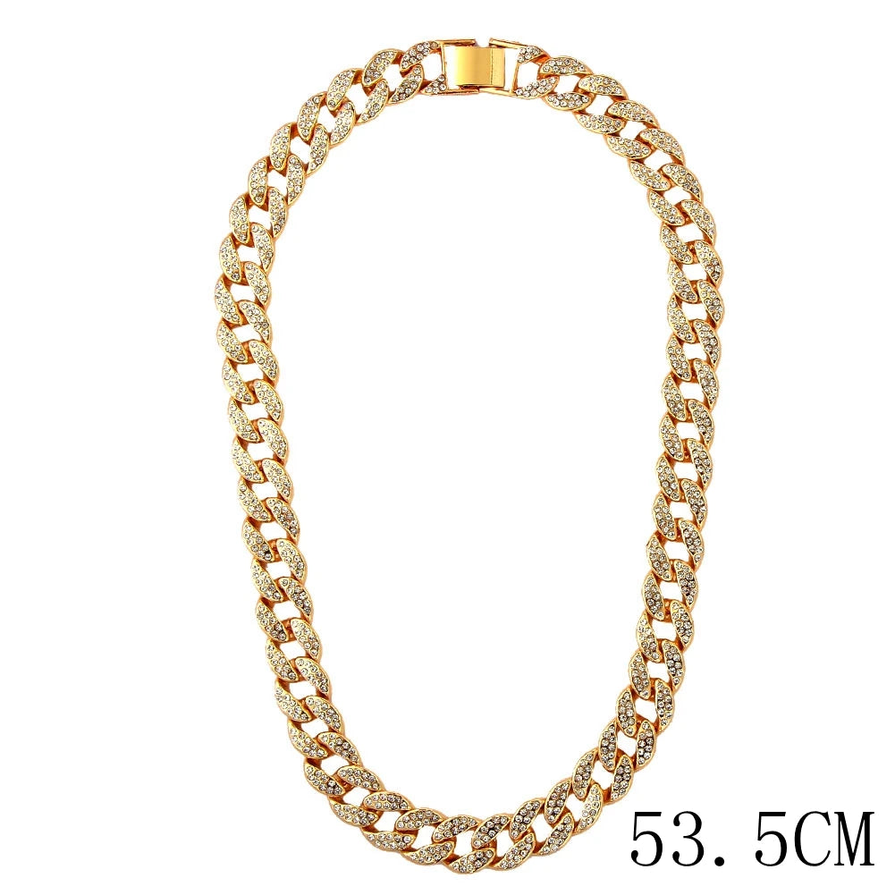Miami Ice 12mm Iced Cuban Link Chain - Gold