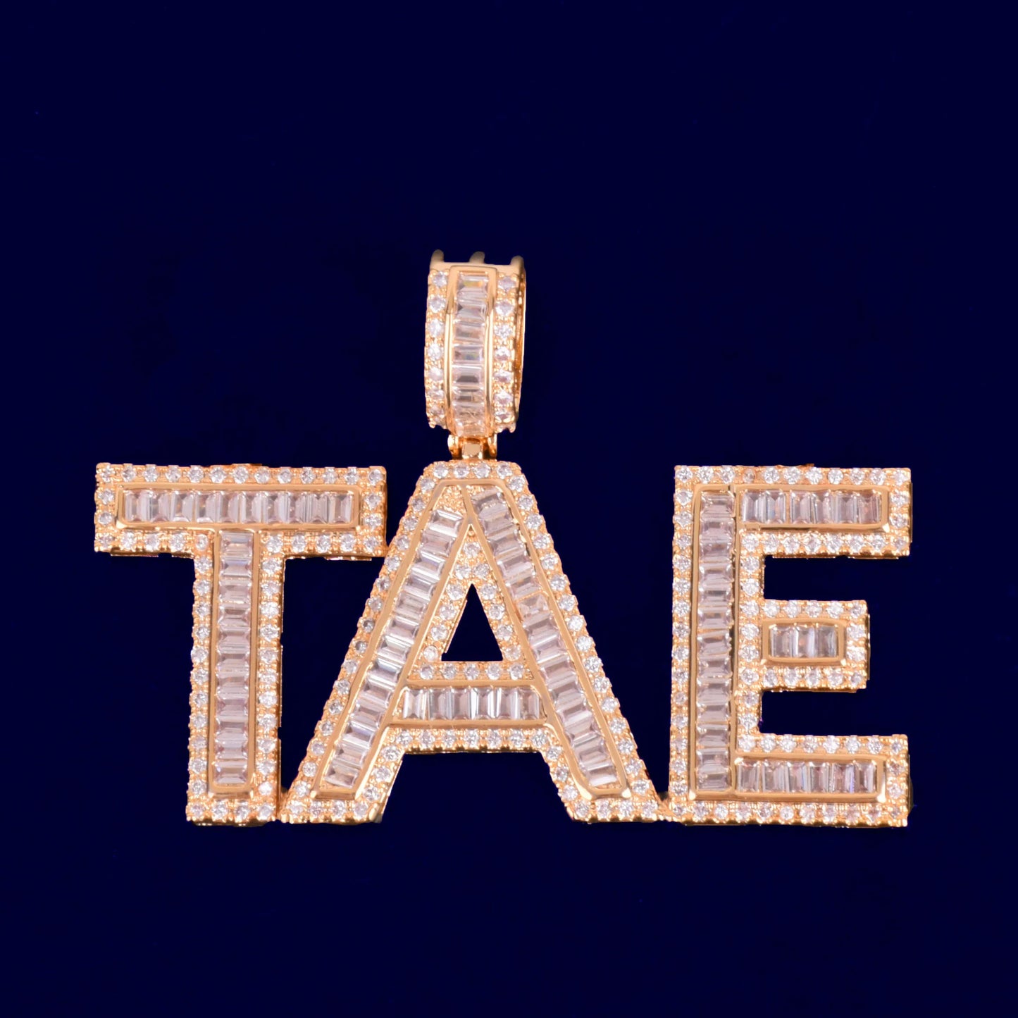 Miami Ice Custom Vvs Letter Pendant - White Gold