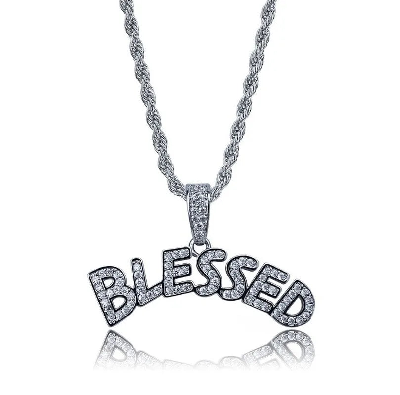Hip Hop Ice Out Alphabet Savage Pendant Necklace