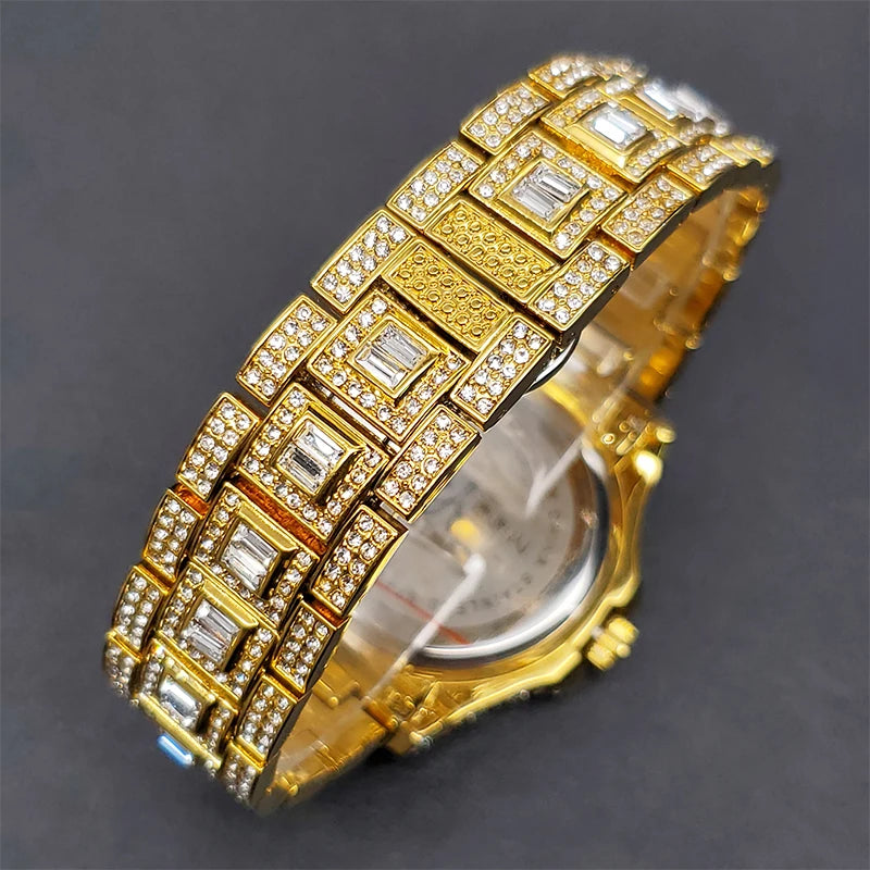 Miami Ice Men's Luxury Iced Out Watch & Bracelet Set