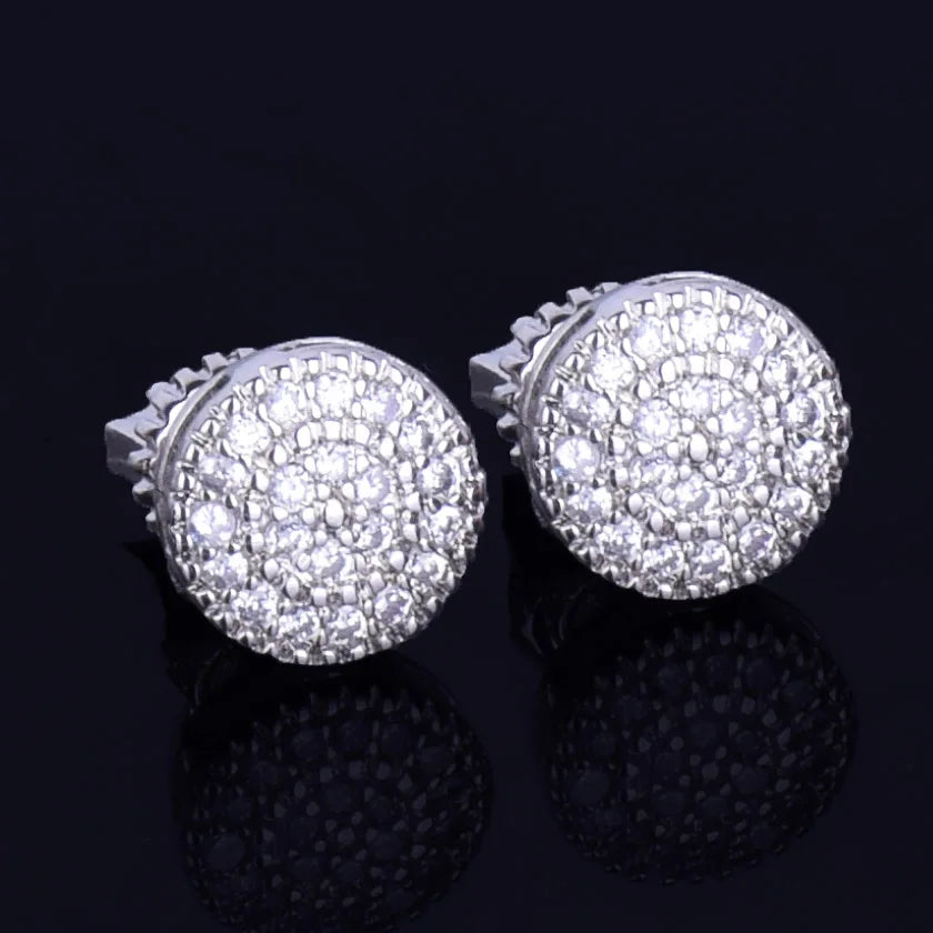 Miami Ice 8MM Round Cut Iced Out Stud Earrings